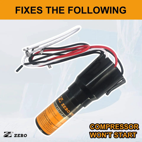 Kickstart Your Fridge With This Heavy Duty 3-In-1 Hard Start Kit To Banish Humming Extend Compressor Life Boost Cooling Save Bucks Quick Swap For Most 1/4-1/3 Hp Units 110 Volt 125 Vac Ul Certified Straightforward Repair Solution with wiring for easy installation.