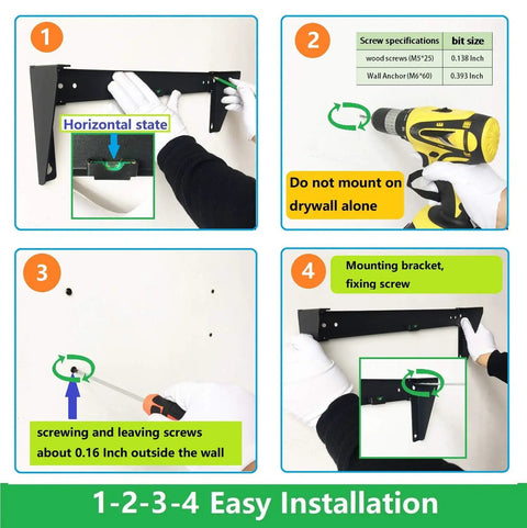 Instructions for installing the Rock Solid Heavy Duty 4U Vertical Wall Mount Rack Pack of Two for 19 Inch network equipment.