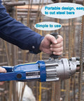 Automatic Hydraulic Rebar Cutter With Electric Steel Rope Cutting Tool 4-20mm Range in use at construction site