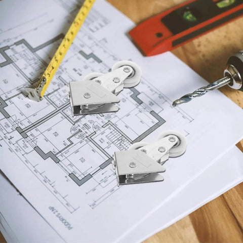 Four Piece Heavy Duty Aluminum Pulley Rollers For Smooth Sliding Doors And Windows Straight Up Quick Swap Garage Track Replacement Hardware on planning blueprint.