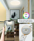 Motion Sensor Ceiling Light Flush Mount 11.8 Inch 18W LED Fixture With Auto On Off Daylight Sensor For Indoor Outdoor Use