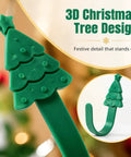 Heavy Duty Christmas Adhesive Wall Hooks For Stockings And Garland Damage Free Clear Sticky Holders With Chill Out Setup For Sweet Grip Mantel Holiday Decoration with 3D green tree design