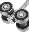 Close-up of a Heavy Duty Steel Sliding Door Track Roller Built Tough As Nails For Smooth As Butter Gliding And High Impact Resistant Performance Garage Door Replacement Accessory.