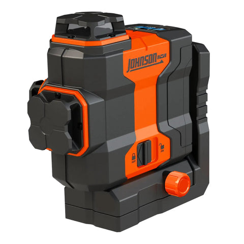 Self Leveling Laser Level With GreenBrite Technology And Magnetic Base, Three 360 Degree Planes, shown in orange housing
