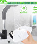 Filter Replacement For Shark Navigator Lift Away Deluxe Pro Vacuum held under faucet, showing washable HEPA and felt filters.