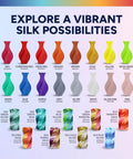 Top Shelf Silk PLA Filament 1.75mm 3D Printer Spool in various colors showcasing glossy finishes for art and cosplay.