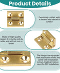 Mini Solid Brass Hinges With Screws Set For Wooden Boxes And Jewelry Cases, Tough Small Box Hinges For Crafts And DIY Projects