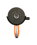 125 Mm Pneumatic Angle Grinder Polisher Sander With Turbo Trigger And Removable Canted Side Handle top view showing grinding pad