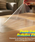 Top Shelf Clarity PET Plastic Sheets 3 Pack 24 By 36 Inches 0.04 Thick with protective film being peeled off.