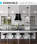 Modern kitchen with Square 6 Inch LED Flush Mount Ceiling Light Fixture 15W 3 Color Temp Switchable 3000K 4000K 5000K
