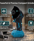 Kickass Cordless Mini Circular Saw And Angle Grinder Hybrid With Reversible Rotation And Adjustable Cutting Depth For No Sweat Work On Wood Metal Tile And Plastic Projects Daily, compact grinder with brushless motor.