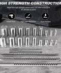 Keyway Broach Kit For Metalworking Pro Grade Rectangular Broaching Set With 5 Broaches 18 Bushings 7 Shims And 30 Pieces