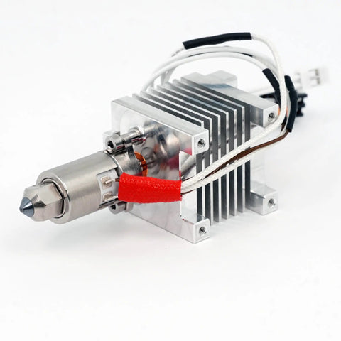 FlowTech Hotend Upgrade For Creality Hi 3D Printer showcasing solid aluminum build, compact design, and leak-proof nozzle.