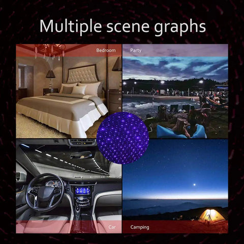 Usb Star Projector Night Light Portable With Adjustable Head Creates Romantic Starry Roof Mood Vibe For Car Ceiling Bedroom Camping