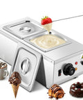Pro Grade Two Tank Chocolate Tempering System 9 Lb Capacity Commercial Warmer And Melter 1000W Stainless Steel close-up