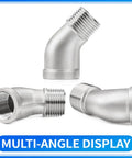 304 Stainless Steel Pipe Fitting 45 Degree Elbow 1 Inch NPT Male To 1 Inch NPT Female Thread Adapter 3 Pack