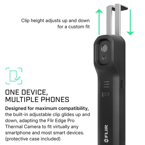 Edge Pro Wireless Bluetooth Thermal Imaging Camera For Smartphones, Works With iOS And Android, side view of clip
