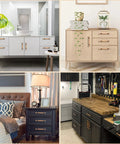 Six Pack Solid Wood Cabinet Handles And Pulls 4.4 Inch Center To Center Double Hole Distance T Bar Dresser Hardware on various furniture