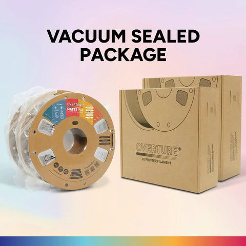 Top Notch Matte PLA Filament 2KG Spool in vacuum sealed packaging with two boxes behind, displaying the frosted finish.