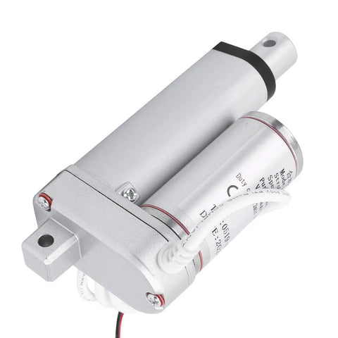 Heavy Duty Electric Linear Actuator Motor Delivering Smooth Silent Performance And Integrated Safety Stop Switch For Zero Hassle Telescopic Rod Glide At 48 Volt Dc close-up view.