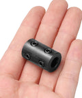 Rigid Shaft Coupling With Five Sixteenth Inch Bore And Five Eighths Inch Outer Diameter One Inch Length Black Oxide Plated Steel Set Screw