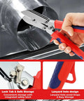 Five Blade Sheet Metal Bender With Pro Grade Rust Resistant Gutter Crimping Tool And Hand Crimper Anti Slip Ergonomic Grip in use