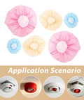 Heavy Duty Fire Alarm Dust Caps For Paint Day The 96 Piece Universal Flexible Heat Detector And Sprinkler Guard shown in various colors.
