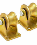 Rock Solid 2 Piece U Groove Pulley Wheels With Dual Ball Bearings Crafted From Heavy Duty Cold Rolled Steel for sliding gate performance.