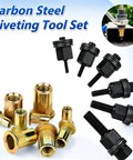 Heavy Duty Threaded Insert Tool Kit For Auto Repair And DIY Projects M3 To M8 Rivet Nut Set Rustproof Galvanized Carbon Steel Pro Grade Garage Ready Kit For Sheet Metal And Auto Body Maintenance, carbon steel rivet nuts and tool heads