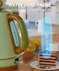 1.7L Electric Kettle With Auto Shut Off And Boil Dry Protection BPA Free Stainless Steel Teapot For Quick Boil 1500W 120V Hot Water Boiler Perfect For Tea Coffee Oatmeal On Busy Mornings showcasing water level gauge