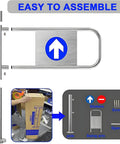 Built Tough Automatic Metal Swing Gate For Store Entrances Spring Loaded one way safety door with assembly guide components.