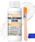 Tool Dip Rubber Coating For Tools, Waterproof Flexible Rubber Dip For Metal Wood Plastic, Seals Gaps, Weatherproof Protective Coating, Easy To Apply White Finish, 150g bottle with brush