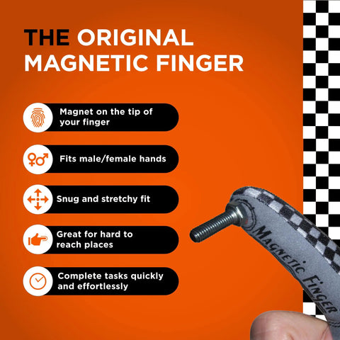 Grip Ready Magnetic Glove Pick Up Tool With Powerful Tip Magnet for quick grab and placement of small ferrous objects