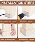Heavy Duty 3 Inch Newel Post Mounting Kit With Solid L Bracket Fasteners Maple Wood Skirt Trim Deck Railing Hardware installation steps.
