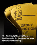 Close-up of Pro Grade Wetordry Abrasive Sheets 401Q 1200 Grit 9 by 11 inches pack of 50, showing flexible backing.