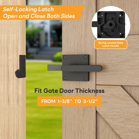 Heavy Duty Anti Sag Gate Kit With Right Opening Latch And Adjustable Brackets For Wooden Fence Or Patio Fits 24 To 60 Inches Wide Works With 2x4 Lumber No Wood Included