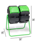 37 Gallon Dual Chamber Tumbling Composter For Backyards Backyard Friendly No Fuss With Easy Turn Barrel And Aeration Vents UV Inhibited And BPA Free Garden Compost Bin For Quick Thorough Mixing