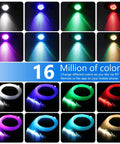 Image showing color range of Twinkle And Sound Activated Fiber Optic Star Ceiling Kit For Cars And Indoor Spaces with RGBW light engine.