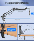 Flexible stand design details for 5 Inch LCD Digital Soldering Microscope With Flexible Stand, 1000X Magnification.