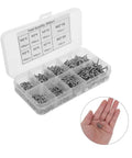 Pro Grade Self Tapping Sheet Metal Screws Kit 800Pcs M2 Round Head Carbon Steel Fasteners with storage case and screws in hand