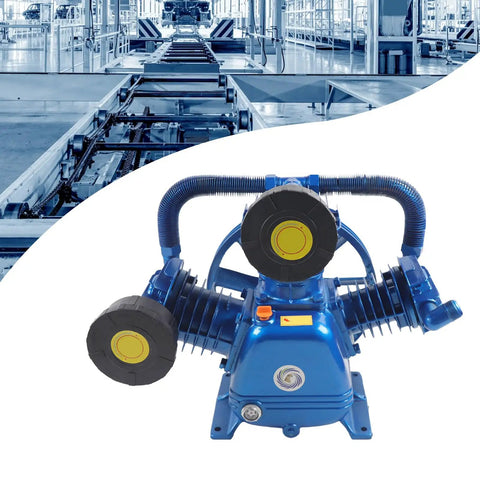 10Hp Portable Air Compressor Pump Head 7.5kw High Efficiency Motor Replaces Oil Free Piston Compressor For Industrial Textile And Chemical Use 175Psi Output Reliable Performance, blue dual piston air pump