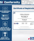 HSI Conformity Certificate of Registration for Two-Ply 6 Inch By 28 Foot Endless Nylon Type 5 Sling EN2-806 Beefy Heavy Duty Rigging Sling For Lifting And Towing, 28,600 Lb Vertical Capacity, Lightweight Yet Strong Nylon Web Sling For Industrial Lifts