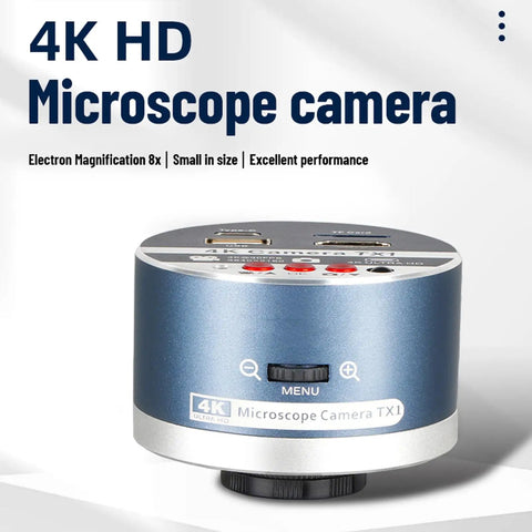 4K Compact Microscope Camera With 8X Magnification, CS Lens Mount, HD Video Output, and Button or Remote Control