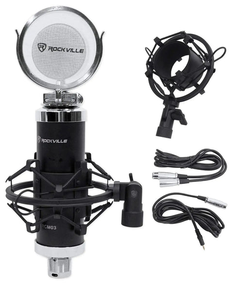 Dope Podcast Recording Bundle With Condenser Microphone Shock Mount Studio Headphones And Slick Usb Audio Interface For Desktop Streaming Grind That Sounds Fire And Requires Zero Hassle Every Session with black condenser microphone and shock mount
