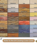 Top Shelf 50 X 96 Unfinished Barn Door Carved From Solid Spruce Drops Right In With Complete Sliding Hardware Kit Paint Ready Double Sided Panel For No Sweat Install And Raw Country Vibes color card with various wood stains.