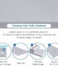 Memory Foam Camping Pad 3 Inch Thick Soft Sleeping Pad With Waterproof Cover Roll Up Cot Pad Topper instructions