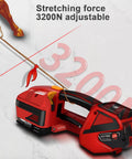 Heavy Duty Automatic Strapping Machine Built Tough Electric Banding Tool With 4000Mah Battery PP PET Strap Sealer showcasing adjustable 3200N stretching force.