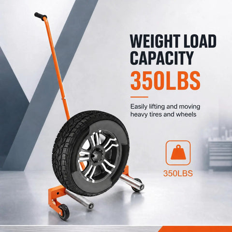 Heavy Duty Tire Dolly Cart With Comfy Handle To Haul Hella Heavy Rims Up To 350 Pounds Across Busy Garages Without Leaving Your Back Feeling Shot Tomorrow with a tire.