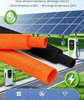 Heat Shrink Braided Cable Sleeve 300cm Black Heavy Duty Flame Retardant Insulation Wire Wrap with solar panels