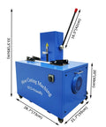 Beast Mode Electric Hose Cutting Machine for 0.2 to 2 Inch Hoses Heavy Duty Hydraulic Cutter in blue with dimensions.